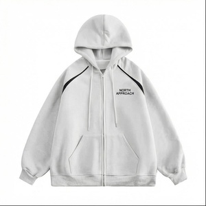 เสื้อฮู้ดซิปผู้ชายทรงโอเวอร์ไซส์ แบรนด์ North Approach สีพื้น ผ้าฝ้ายเฟรนช์เทอร์รี่ สวมใส่สบายๆ สำหรับฤดูใบไม้ร่วง - Product Image 1