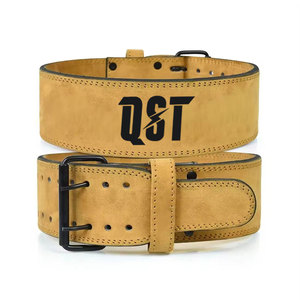 Ceinture de musculation en cuir pour la musculation, 4 pouces de large, avec boucle à double ardillon, coutures renforcées - Product Image 1