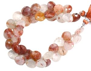 Belles pierres précieuses en Quartz Rutile naturel à facettes en forme de cœur, 1 brin, 38 pièces de qualité supérieure - Product Image 1