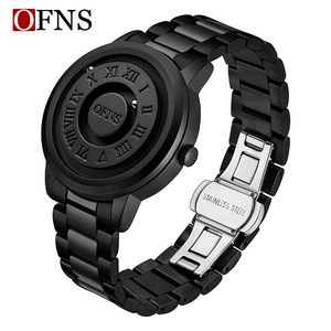 Magnetic Ball Bearing <b>Watch</b> Cool <b>Black</b> Technology Mirrorless 30M Waterproof Quartz <b>Watch</b> Luxury Box Set - Product Image 5