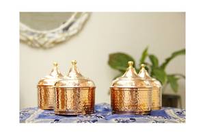 Conteneur à épices en cuivre artisanal de haute qualité avec couvercle, hermétique, design oriental, forme ronde, pour la cuisine, idéal pour offrir - Product Image 6