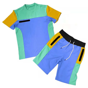 Ensemble de t-shirts sportifs pour hommes, col rond, séchage rapide, polyester et élasthanne, vêtements décontractés d'été - Product Image 5