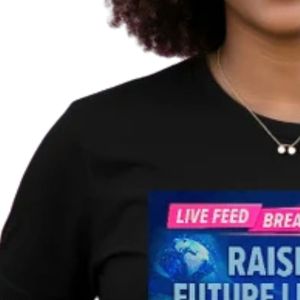 เสื้อยืดกราฟิกแขนสั้นผู้หญิงสีดำ พิมพ์ลาย Raising Future Leaders คอกลม ลำลอง น้ำหนักเบา แฟชั่นทุกวัน - Product Image 4