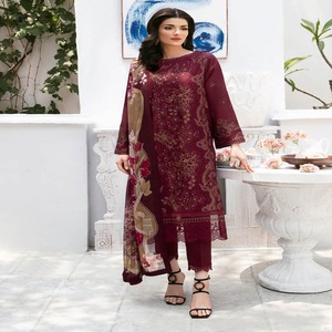 Ramsha Vol, vestido de 3 piezas de Sari indio de 3 piezas, hermoso y elegante vestido de lujo para césped para mujer, vestido largo Maxi para fiesta, trajes de Boutique - Product Image 2