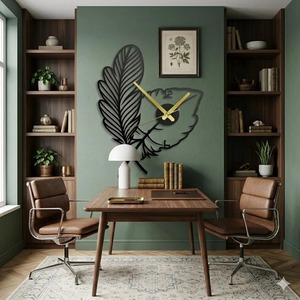 Horloge murale blanche en forme de feuille, idéale pour offrir en cadeau lors de fêtes de déménagement, mariages et occasions spéciales, fabriquée à la main en Inde - Product Image 6