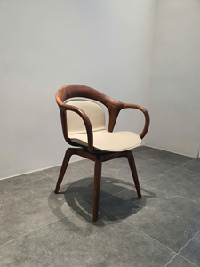 Solid Wood <b>Dining</b> <b>Chair</b> Luxury Modern Nordic Upholstered Cushion Leather Seat for Hotel Home Restaurant Kitchen PISANO - Product Image 1
