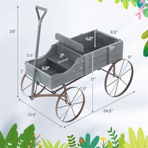 Gray Wooden Plant Frame with Wheels Flower Pots & Planters Product Category - Product Image 2
