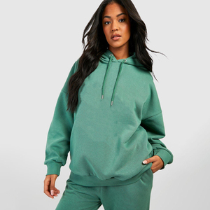 Conjunto Deportivo de Invierno para Mujer, de Alta Calidad, Mezcla de Poliéster/Algodón, Felpa Técnica, con Capucha, Casual, Moderno, Sólido, de Dos Piezas - Product Image 6