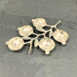 ถาดตกแต่งบ้านแบบทันสมัยเนื้ออลูมิเนียมสีเงินสำหรับงานแต่งงานวันคริสต์มาสวันขอบคุณพระเจ้าเป็นของขวัญที่สมบูรณ์แบบแจกันตั้งพื้น - Product Image 5