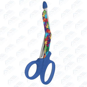 Tijeras Quirúrgicas con Mango Azul y Diseño de Rompecabezas, Instrumento Médico Manual con Acabado Impreso - Product Image 2
