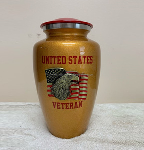 Urne funéraire en aluminium de style européen personnalisée en gros pour les cendres d'adultes et d'animaux de compagnie, métal de haute qualité personnalisable - Product Image 2