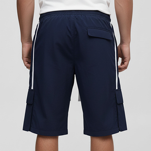 Shorts cargo pour homme, taille mi-haute, cordon de serrage, séchage rapide, tissu Oxford, style décontracté, avec poches, logo sur le devant - Product Image 6