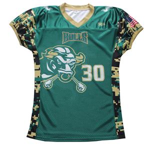 Camiseta personalizable de fútbol americano para hombre, 100% poliéster, transpirable, de secado rápido, Top corto, uniforme de jugador sublimado personalizado - Product Image 1