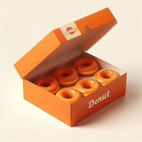 Boîtes personnalisées pour donuts de qualité alimentaire, gaufrage, pelliculage mat, matériaux recyclés, design pliable pour boulangerie, pommes de terre, chewing-gum