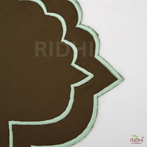Ridhi Handmade Brown Cotton Reversible Rectangle <b>Table</b> <b>Mat</b> with White Embroidery Eco-Friendly Placemat Washable New Home Decor - Product Image 2