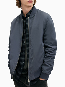 Blouson Bomber Décontracté en Toile pour Homme, Design Moderne, Col Montant, Prêt pour l'Hiver, Toucher Doux et Lisse, Logo Avant, Chauffant, Idéal pour l'Extérieur - Product Image 4