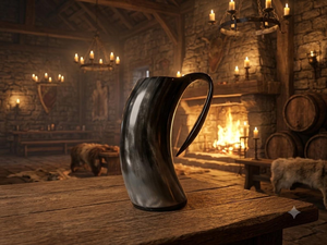 Nouvelle conception, corne à boire viking artisanale en corne naturelle - 100% authentique, écologique, verre à bière en corne, couleur personnalisable - Product Image 6