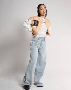 High Quality XL Women's Custom Fleece <b>Quilted</b> Chenille Varsity <b>Jacket</b> With Cow Skin Letter Embroidery Printed Cotton-Filled - Product Image 4