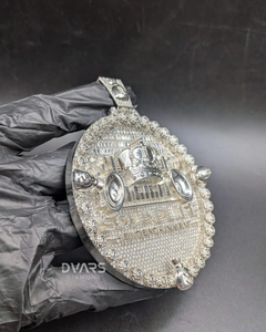 Pendentif rond personnalisé avec nom, logo ou lettre, en moissanite, plaqué or, style hip-hop pour hommes - Product Image 5