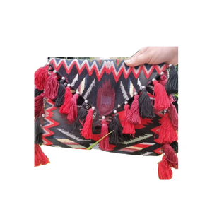 Pochette en jute faite à la main avec broderie artisanale, sac à main ethnique de créateur pour femme, élégant sac de soirée - Product Image 2
