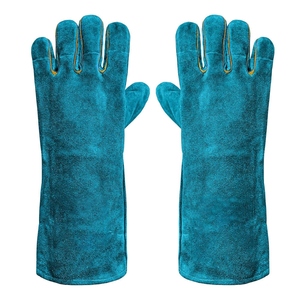 Gants de soudage en cuir de vachette renforcé avec paume en cuir, robustes, pour la protection des mains en milieu industriel, durables pour le barbecue - Product Image 4