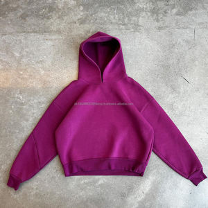 Fabricant personnalisé Pull 450gsm 600gsm Sweat-shirt à capuche épais en coton de luxe uni épaules tombantes surdimensionnées pour hommes - Product Image 5