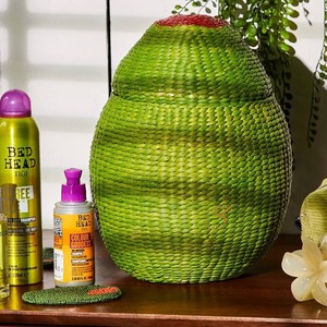 Avocado Water Hyacinth Toy Basket with Lid Woven Kids Storage <b>Box</b> Decorative Fruit Shape <b>Hamper</b> - Product Image 4