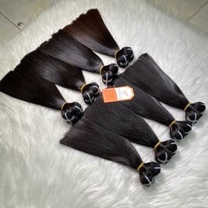Disponible Court Longueur Naturel Noir Os Droite Extensions de Cheveux Humains Pleine Cuticule Alignée Non Transformés - Product Image 6