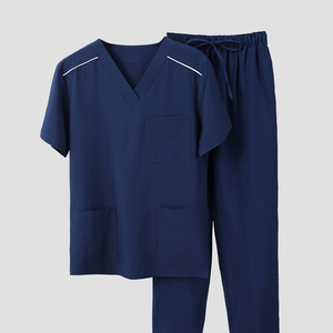 Summer Cotton Surgical <b>Scrubs</b> Short Sleeve <b>Scrub</b> <b>Top</b> Medical Uniform Set for Women Doctors Nurses Operating Room - Product Image 1