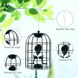 A prova di scoiattolo all'aperto tubo di metallo Wild Bird Feeder con la protezione del seme deterrente uccelli forniture - Product Image 2