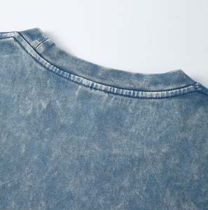 Nouveauté Été 2026 T-shirts basiques délavés à manches courtes amples et décontractés pour couples, en coton Pima pour hommes et femmes - Product Image 3