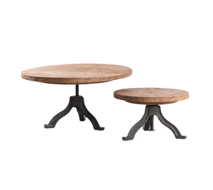 Soporte de pastel de diseño en madera y hierro con plataforma de exhibición contemporánea para pasteles y repostería - Product Image 6