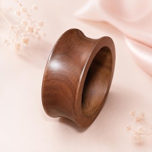 Pulsera de Madera de Ébano, Brazalete Redondo de Madera, Joyería de Lujo de Sándalo Natural, Regalo - Product Image 1