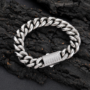 Luxury Moissanite Diamond Cuban Link <b>Bracelet</b> White Gold Finish Hip Hop Statement Jewelry Gift - Product Image 4