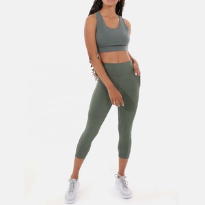 Soutien-gorge de sport pour femme à maintien élevé – Tissu respirant et écologique, fermeture à cordon, dos nageur, rembourré, pour le yoga et la gym - Product Image 2