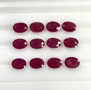 Rubí de Mozambique Calentado 100% Natural de Alta Calidad, Corte Ovalado Calibrado de 6x8mm, Color Rojo Rosado, Gema Suelta para Joyería - Product Image 1