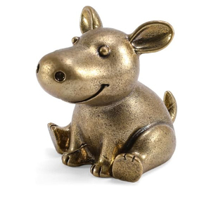 Figura de Perro de Hierro Fundido, Prensapapeles, Escultura de Animal de Metal, Decoración para el Hogar, Adorno de Mesa, Prensapapeles - Product Image 4