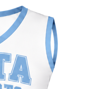 Haut d'uniforme de cheerleading bleu ciel sans manches, col en V, vêtements de sport pour l'entraînement des équipes de danse athlétique - Product Image 4