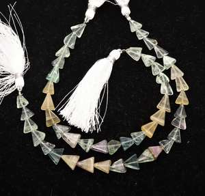 Cuentas de Fluorita Multicolor AAA en Forma de Triángulo Liso de 8-9 mm, Cuentas de Gema de Fluorita Triangular de 8 Pulgadas, Fluorita Multicolor Lisa en Forma de Triángulo - Product Image 6