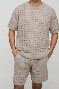Conjunto de Camiseta y Pantalones Cortos de Fibra de Bambú Transpirable, Estampado de Leopardo, de Secado Rápido, Talla Grande, para Hombre, Otoño - Product Image 3