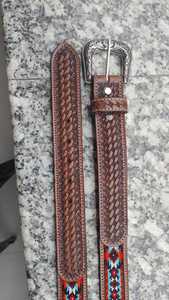 Cinturón de Cuero Artesanal de Alta Calidad con Patrones Grabados Vintage y Hebilla de Acero para Accesorios de Moda Western - Product Image 5