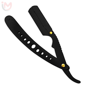 Folding Straight Edge Razor Stainless Steel Single Blade Plastic Handle for <b>Bikini</b> & Face Shaving Barber Shop Use Male - Product Image 5