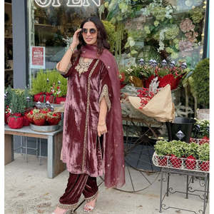 Top de fiesta de diseñador para mujer-Dupatta y conjunto inferior Aspecto elegante - Product Image 2