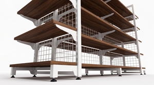 Estante de Almacenamiento de Acero Laminado en Frío y Madera, Resistente, Desmontable, de Doble Cara y Ajustable, Fabricado en Vietnam - Product Image 4
