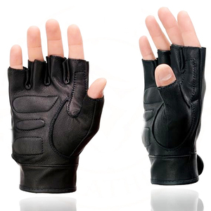 Gants de moto en cuir de vachette noir pour homme Samroz Sports - Product Image 2