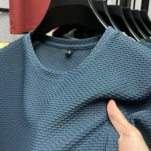 New CasualSummer New High End Mesh Custom logo <b>Long</b> <b>Sleeve</b> <b>t</b> <b>Shirt</b> for <b>Men</b> <b>t</b> Wholesale High Quality Luxury Blank - Product Image 3