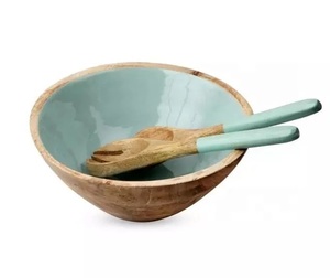 Tazón de madera esmaltada de diseño de calidad, tazón de madera esmaltada para ensalada, tazón de madera de mango, tazón de madera de acacia a un precio competitivo bajo. - Product Image 1