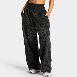Pantalon large pour femmes, coupe régulière, taille élastique mi-haute, idéal pour l'été, le quotidien, le shopping, les voyages et le travail - Product Image 4