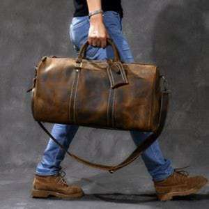 Bolsa de Viaje de Cuero Genuino, Artesanal, Resistente al Agua, Ligera, Hecha a Mano, para Picnic y Viajes - Product Image 6