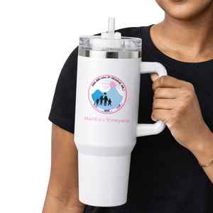 Taza de Viaje Personalizada de Acero Inoxidable de 40 oz, Vaso Térmico Aislado con Asa, Logotipo de Jack and Jill Martha's Vineyard, Vasos con Aislamiento al Vacío - Product Image 3